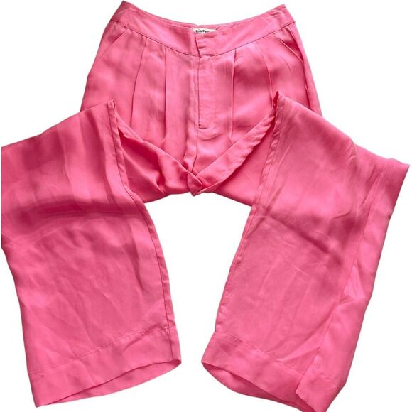 Ena Pelly Lillian Cupro Pleated Wide Leg Trousers - Picture 4 of 14